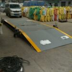 Portable truck scale weighbridge with access ramps