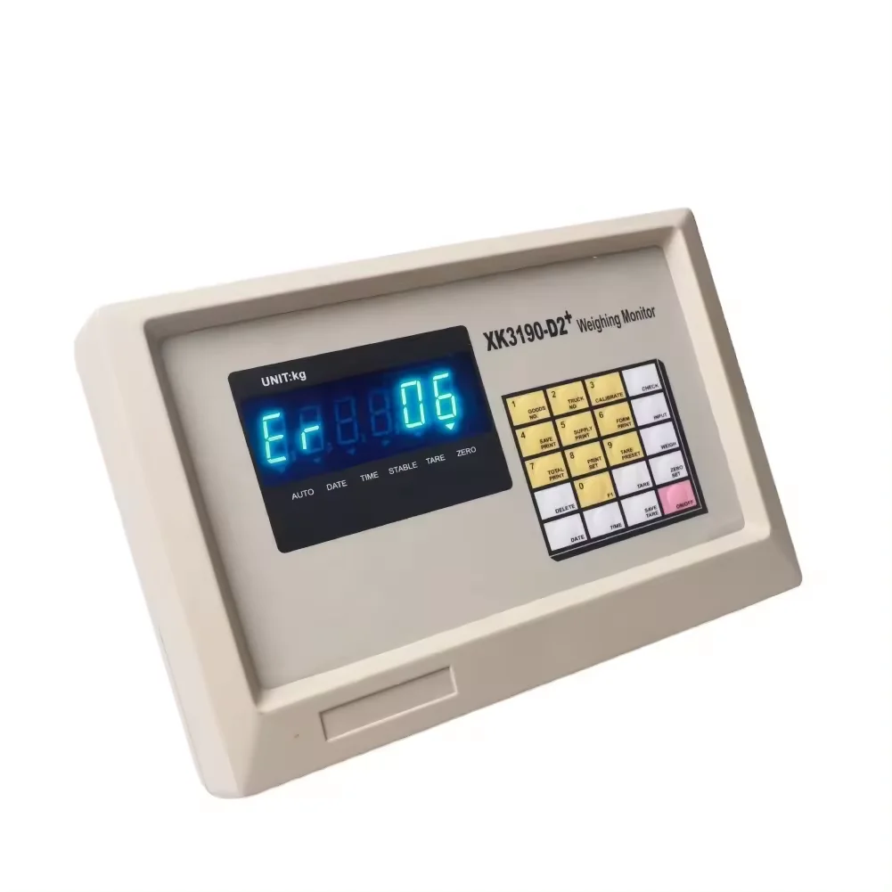 XK3190-D2+ weighing indicator with blue VFD display and numeric keypad