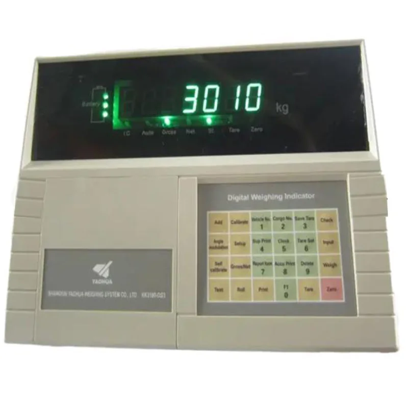 Front view of the XK3190-DS3 digital weighing indicator with LED display and keypad